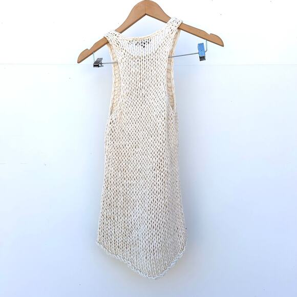 Vince Set Bundle Hand-Knit Crochet Cotton Tank Tops Black Cream Small - Picture 5 of 7